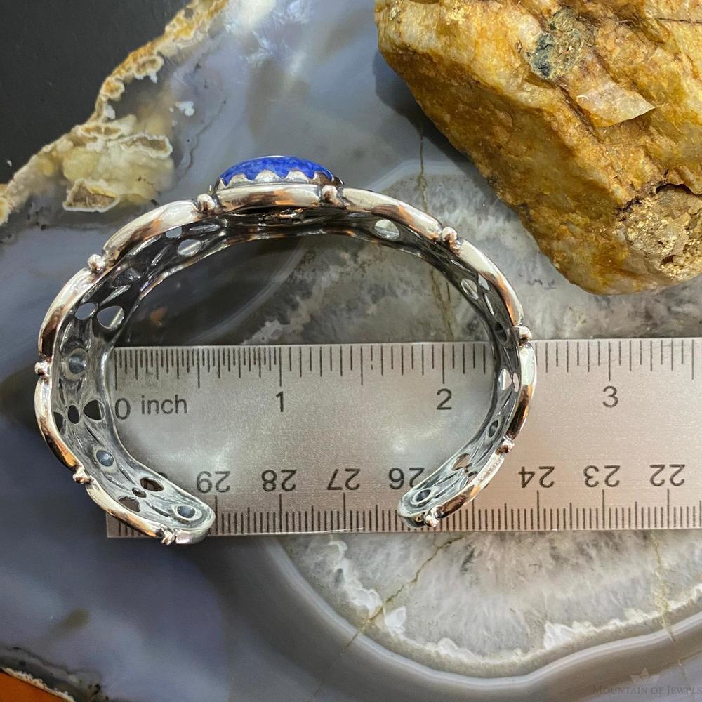 Carolyn Pollack Vintage Southwestern Style Sterling Oval Denim Lapis Bracelet - Picture 9 of 10